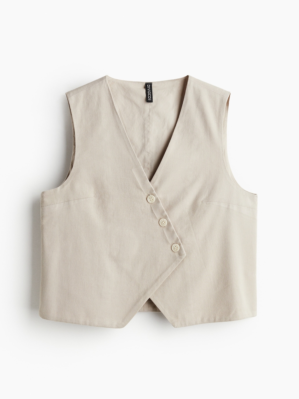 NWT H&M Neutral Taupe V-Neck Button Vest